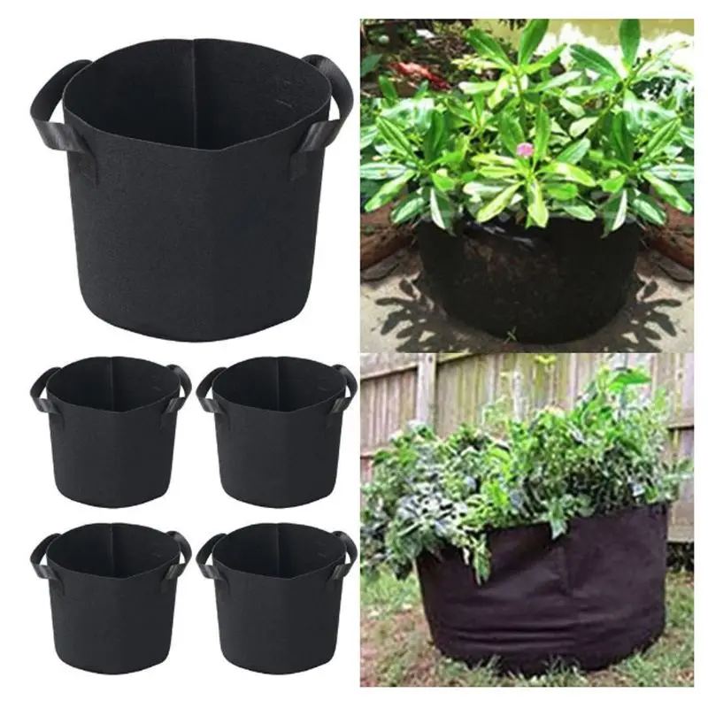 

Geotextile Fabric Planting Bag 3/5 Gallon Plants Flower Cultivation Pot Big Capacity Vegetable Growing Home Gardening Accessory