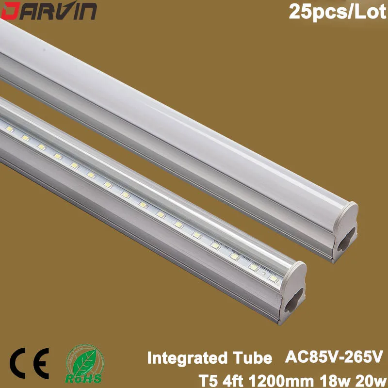 Светодио дный трубки T5 Integrated светодио дный трубки свет 18 Вт 20 Вт светодио дный лампах 4ft 1200 мм SMD свет лампы 220 В холодный белый 6500 К белый 4500 К