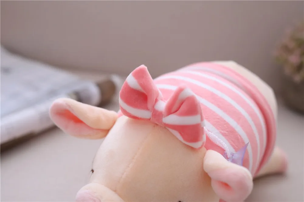 Kawaii розовый бантом Свинья Мягкие плюшевые игрушечные лошадки милые подушки поросенок стежка куклы, чучела животных в форме поросенок для маленьких д