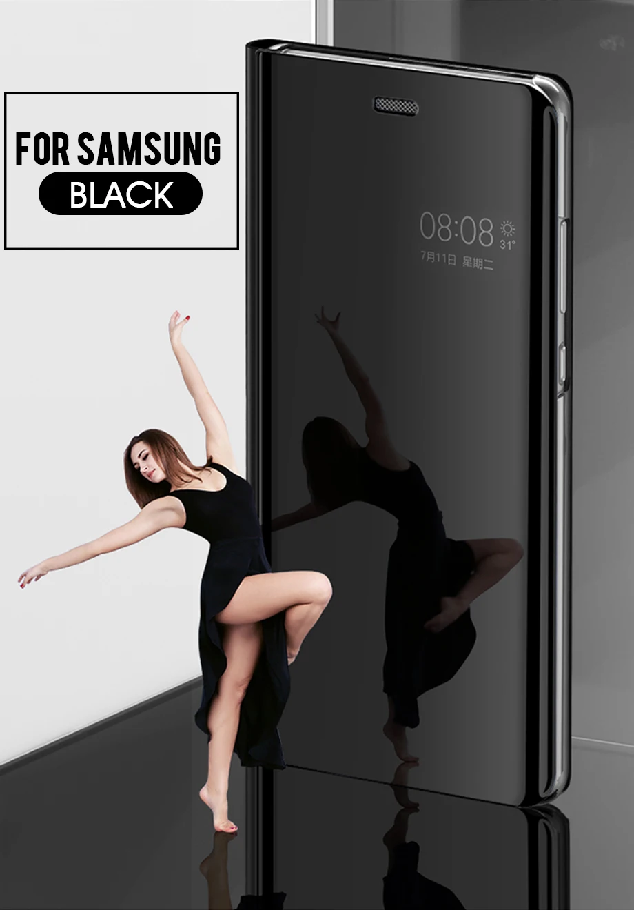 Зеркальный флип-чехол для samsung Galaxy A3 A5 A7 A6 A7 плюс A10 A20 A30 A40 A50 A70 M10 M20 M30 Чехол, корпус