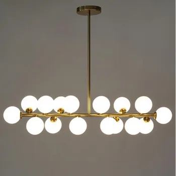 

Nordic Loft Magic Beans Led Chandelier Creative Milky Glass Dining Room Bedroom Lights Fixtures With LED Bulbs Free Shipping