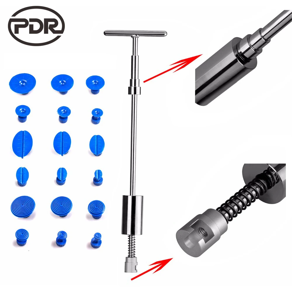

PDR Tools Slider Hammer Dent Puller Kit Suction Cups Glue Tabs Paintless Dent Repair Auto Repair Tool Kit Ferramentas 19 pcs/set