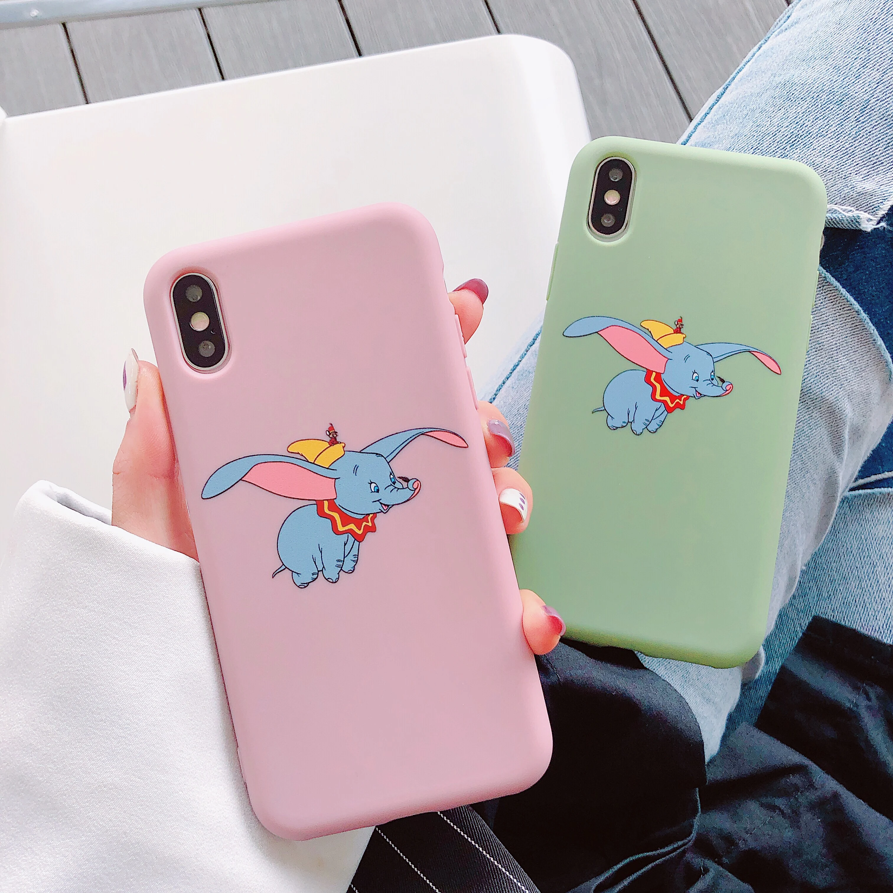 

for iphone X Xs max XR soft tpu silicone phone case sfor coque iphone 7 8 6 6s plus Dumbo cartoon Ultra thin cases cover
