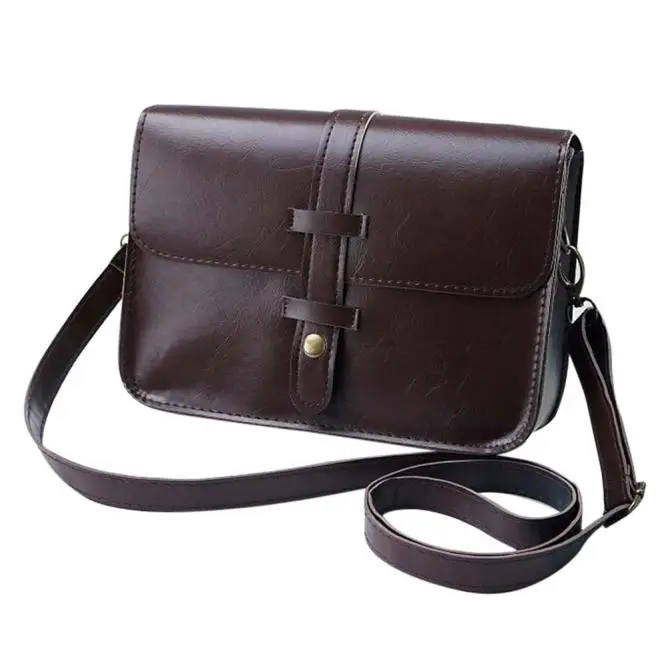Модная женская сумка через плечо, маленькая сумка-кошелек в стиле ретро, кожаная сумка-мессенджер, маленькая квадратная сумка с пряжкой, ручная сумка# PY - Цвет: Кофе