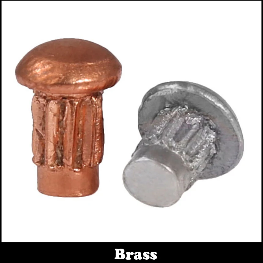 200pcs M2 M2*4 M2x4 Brass Rivets Copper Knurled Thumb Solid Rivetin