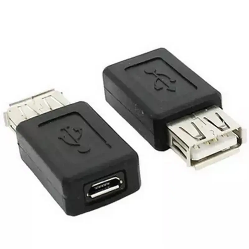 Черный USB 2,0 Тип A Женский к Micro USB B Женский адаптер штекерные Конвертеры