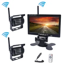 Accfly Dual Wireless car reverse reversing backup rear view camera for trucks bus Caravan Van Camper RV Trailer with Monitor
