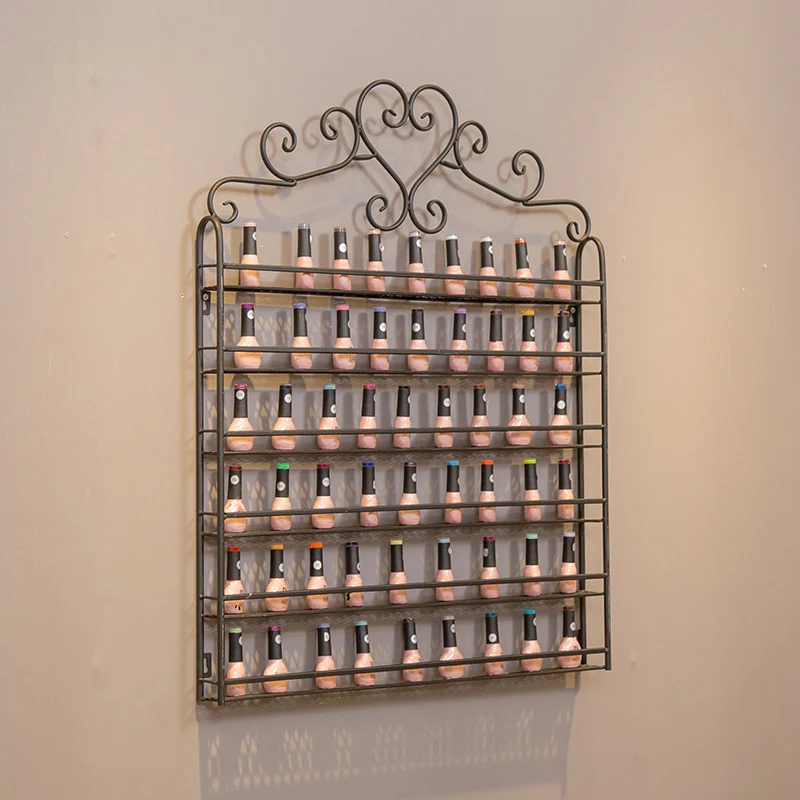 

15% Metal Manicure Cosmetic Bottle Display Rack Wall Mounted Modern Design Organizer for Lipstick Nail Polish Storage & Display