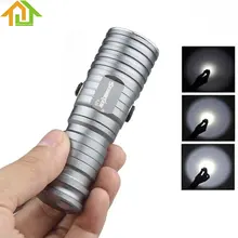 500LM Silver SKYWOLFEYE CREE XML T6 LED CR123A 3 Mode Compact Rechargeable Flashlight