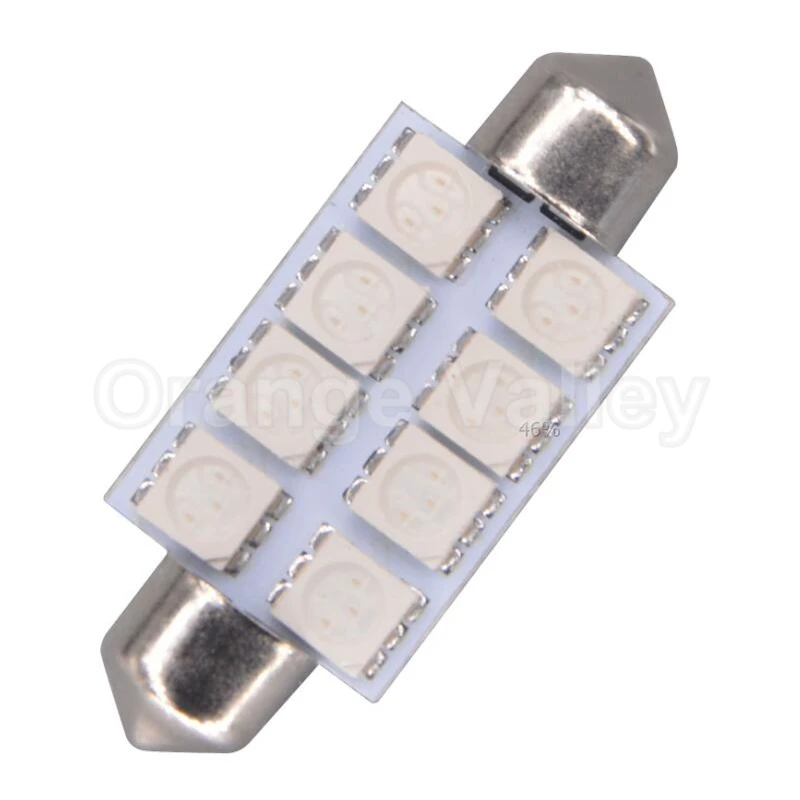 100 шт. кольцо 31 мм 36 мм 39 мм 42 мм 8 светодиодный 5050 SMD авто C5W Купол гирлянда для салона лампы чтениt дорожной карты световая дверная лампа DC12V