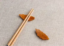 Натуральный деревянный подставка под палочки для еды рыбы и листьев форма палочки для еды отдых японские палочки для еды держатель