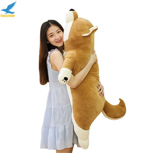 Fancytrader New 43'' Large Soft Anime Shiba Inu Plush Toy Stuffed Soft Lying Animal Akita Dog Doll 110cm Cartoon Pillow Present (1)
