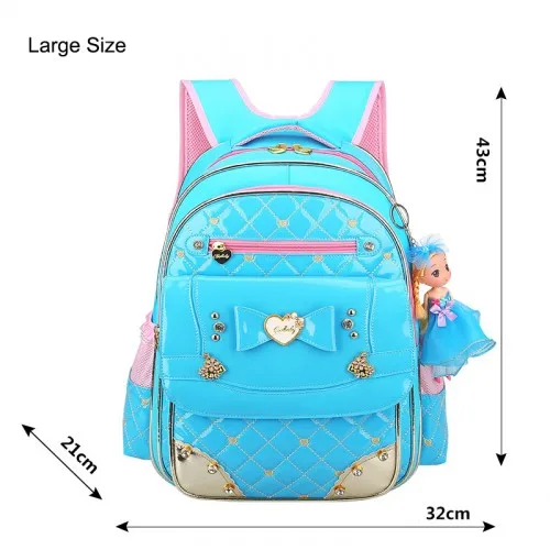 GCWHFL корейский стиль для девочек школьные сумки рюкзаки детские школьные сумки для девочек рюкзак принцессы детские школьные ранцы - Цвет: Large Blue