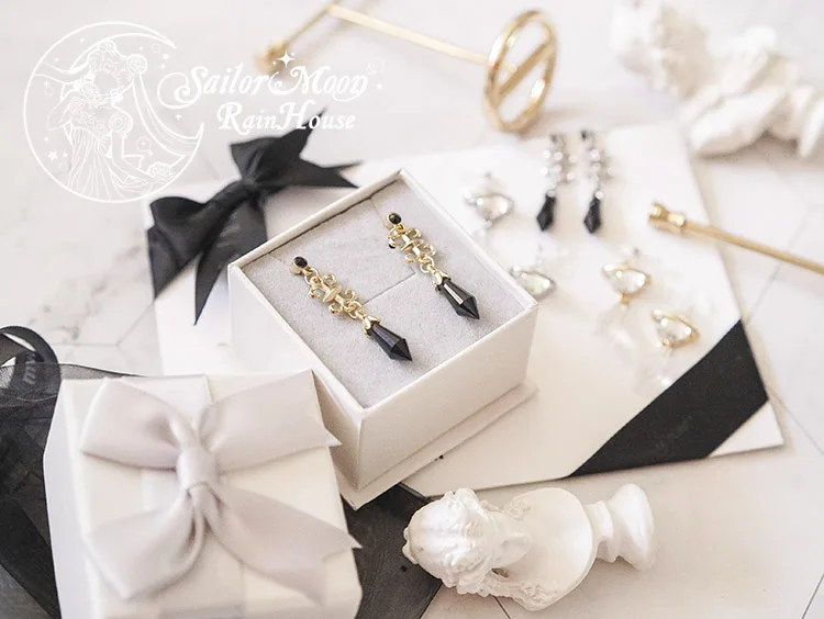 Аниме Сейлор Мун Сатурн черная леди Косплей 925 серебряные блестящие серьги для ушей ювелирные изделия аксессуар подарок для девочки
