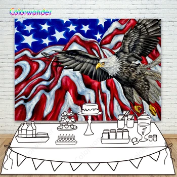 

Oil Painting Photographic Background Eagle Flying Through Red with White Mountain Blue 7x5ft Blue Sky with White Stars Backdrops