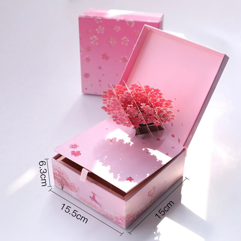  3D Sakura Candy Boxes Birthday Pop up Wedding Gifts Custom Wedding Invitations Thanksgiving Christm - 32958195363