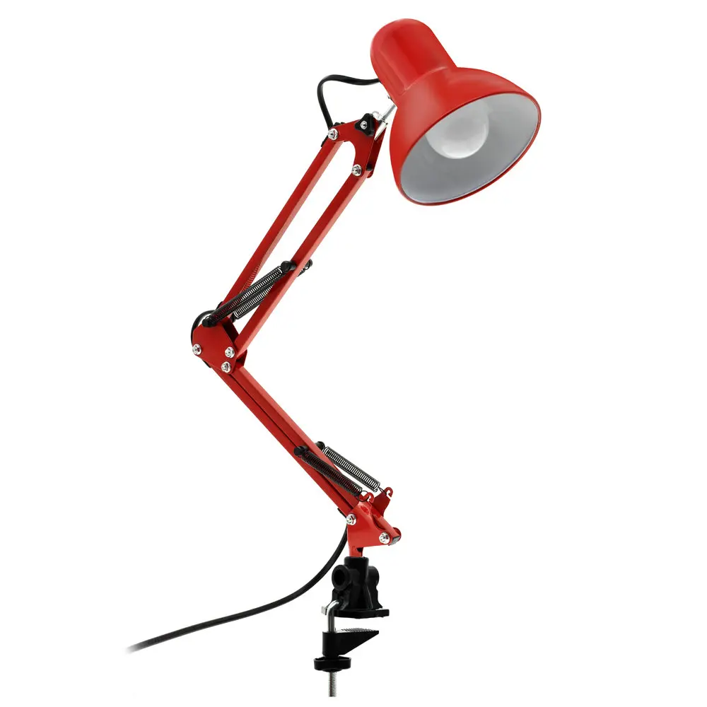 Гибкая светодиодная настольная лампа для дома и офиса, современная настольная лампа, металлический архитектурный Регулируемый складной светильник для чтения - Цвет корпуса: Red