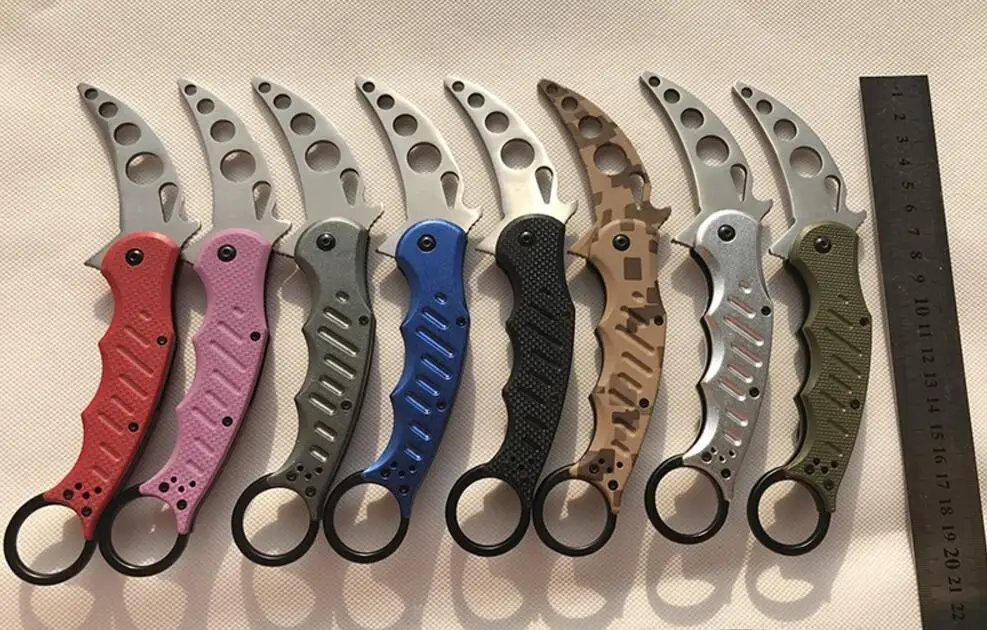 

Karambit Knife Trainer Training Folding Knife Camping pocket Survival Hunting Tactical Knives EDC Tool No Sharp
