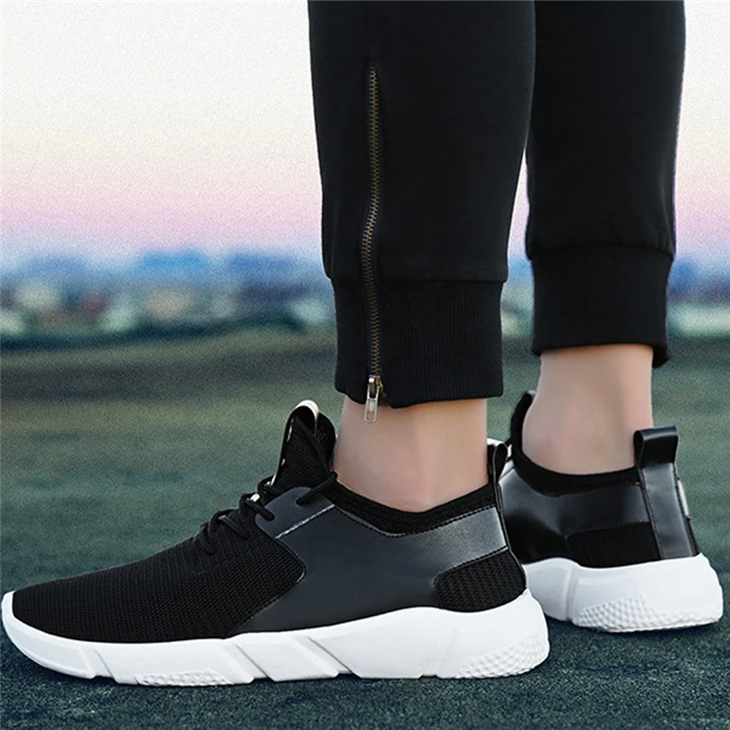 Sneakers Men Knit Mesh Shoes Outdoor Fashion Breathable Fashion Straps Sports Running Casual Sneakers Solid Shoe #FS#4NV08 (15)