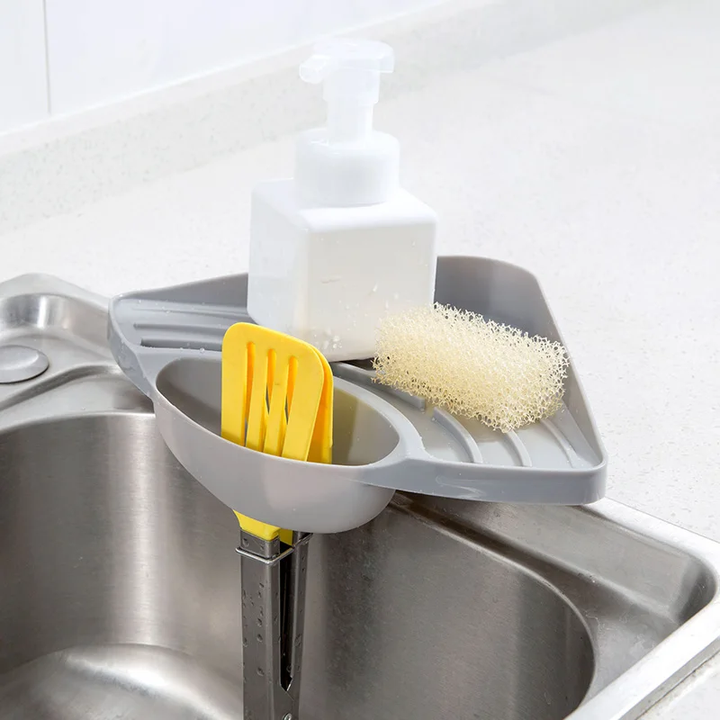 Us 3 51 12 Off Kitchen Sink Caddy Sponge Holder Scratcher Holder Cleaning Brush Tray Sink Organizer In Racks Holders From Home Garden On