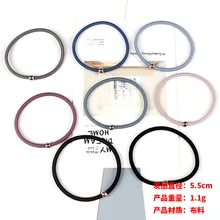 1 шт., веревка для волос для девочек, базовый стиль, резинка для волос, расшитая бисером, высокая эластичная мода, кольцо для волос, черный цвет, G0409