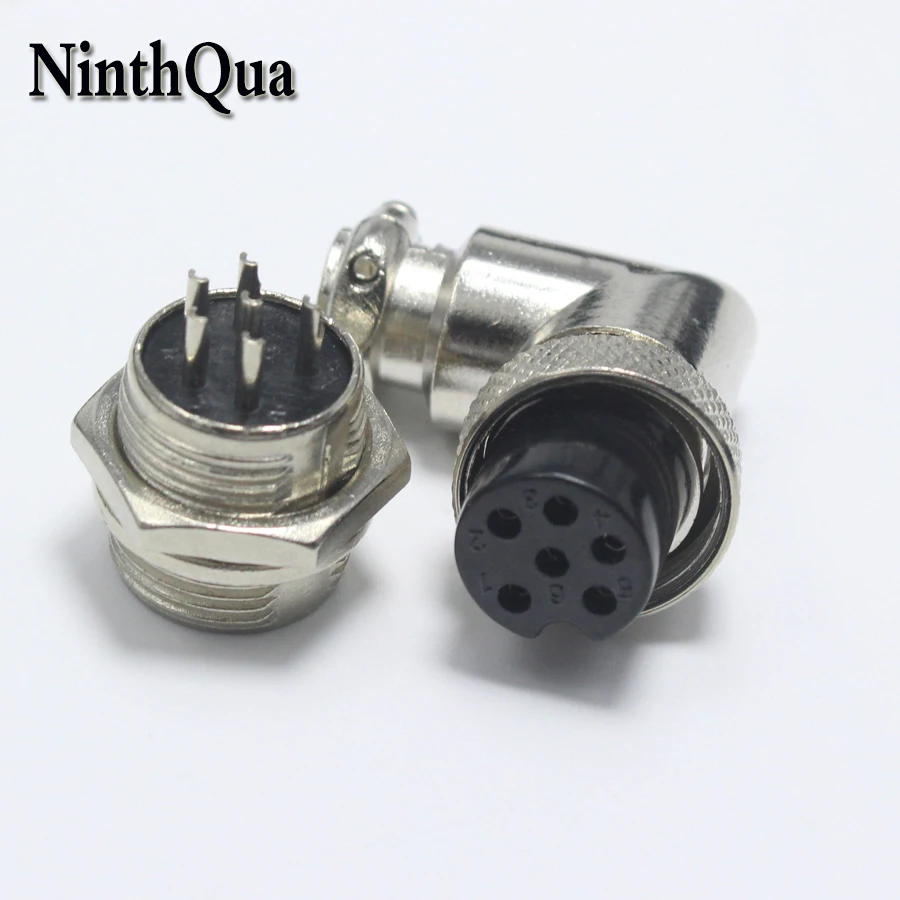 

1set GX16 6 Pin Male & Female Diameter 16mm Wire Panel Connector GX16 6Pin PCB Connector Aviation Socket Plug