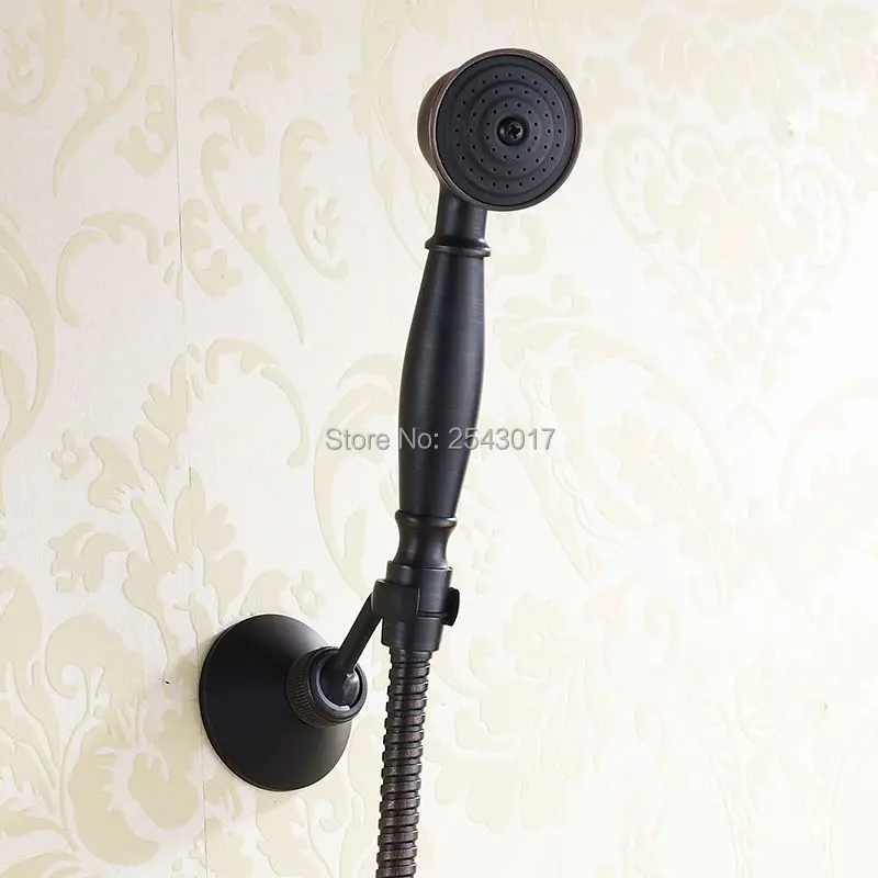 Oil Rubber Bathroom Handheld Shower Black Bronze with Flexible Pipe