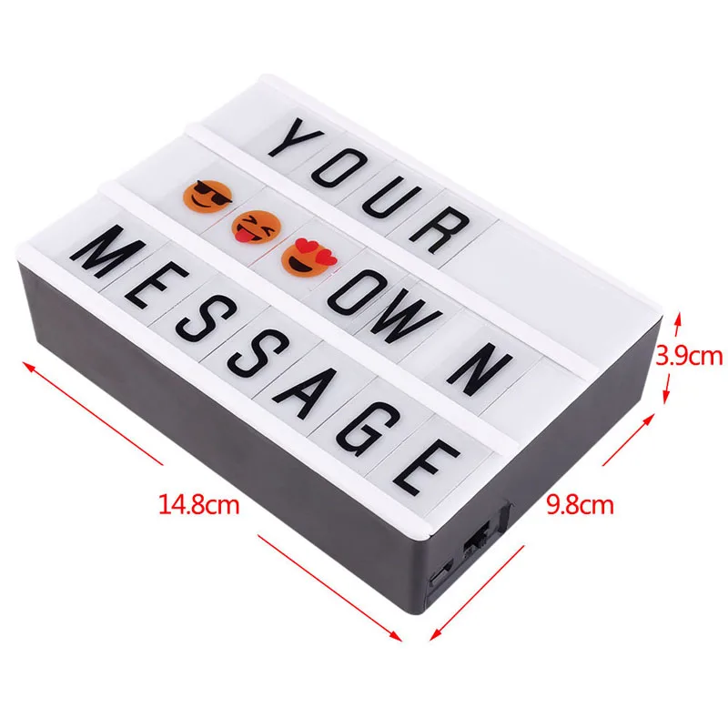 

New A6 Combination LED Night Light Box USB Port DIY Black Letters Cards Lamp Message Board Party Sign Cinema Lightbox NE