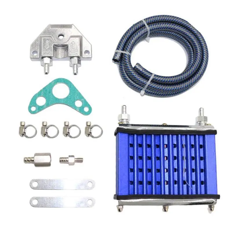 Универсальный Мотоцикл с ЧПУ алюминиевый двигатель масляный радиатор охлаждения Радиатор Комплект для 50cc 110cc 125cc 140cc 150cc ATV PIT PRO Trail Dirt