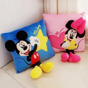 

35cm 3D Mickey Minnie Mouse Cushion Kawaii Pillow Plush Toys Kids Toys Christmas Gifts Party Supplies Home Decorations