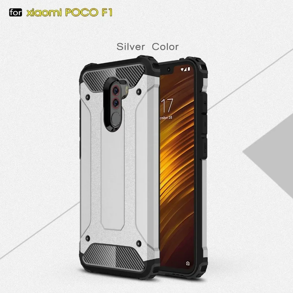 Для Xiaomi Pocophone F1 чехол Чехол Броня тонкий жесткий силиконовый для телефона Poco Global