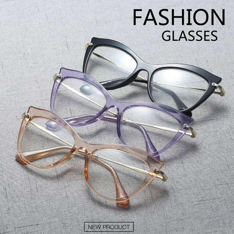 Semi-Transparent Acetate Optical Eyeglasses Fashion Female Stylish Frame Spectacles for Women Prescription Glasses Frame Semi-Transparent Acetate Optical Eyeglasses Fashion Female Stylish Frame Spectacles for Women Prescription Glasses Frame