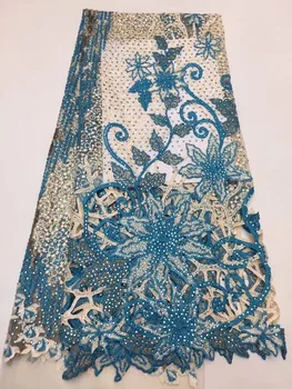 

Luxury African Tulle Lace Fabric with stones Fashion French Mesh Lace Fabric Nigerian Lace Fabric