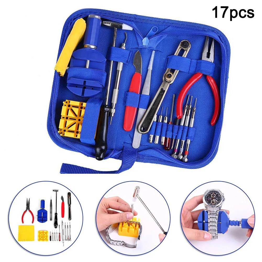 

Professional Watch Repair Tools Set for Battery Change Case Opener Band Link HVR88