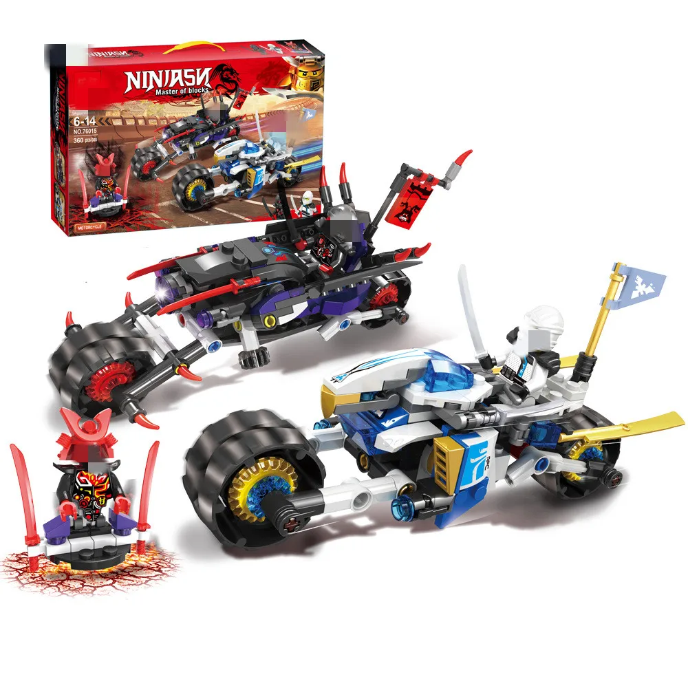 

308Pcs Ninjagoed Street Race of Snake Jaguar bricks Motorcycle Pursuit Race Building Blocks Toys For Children Ninjagoing