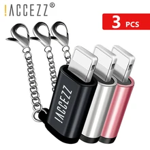 ACCEZZ 3 шт. OTG адаптер Micro USB для освещения для Apple iphone X XS MAX XR 8 Plus Синхронизация данных зарядное устройство конвертер с брелоком