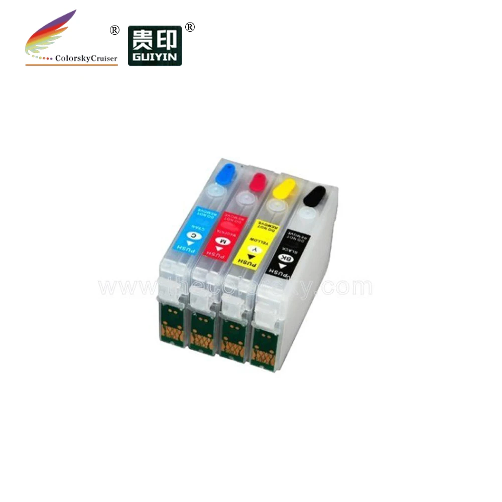 (RCE1281) Заправляемый чернильный картридж для Epson T1281 T1282 T1283 T1284 Stylus SX 125 130 230 (с чипом
