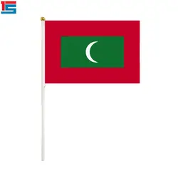 50 шт./лот флаг Мальдив 14x21 см и развевающийся флаг с пластмассовая опора
