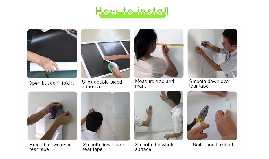 930_11 Waterproof Ferrous Whiteboard Green Color for Kids Room Decoration DIY Whiteboard Writing Board 120 x 80 cm x 0.6 mm