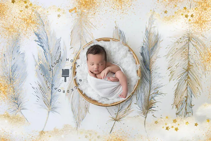 NeoBack фотографии фонов новорожденных перо золото фотографический фон Baby Shower украшения фотосессия Фотостудия