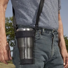 Плечо несущая чашки сетчатый мешок рукав держатель для 30 унций бутылки Портативный чехол