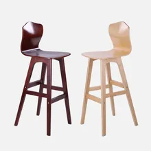 Твердый деревянный барный табурет скандинавский креативный стул с высокой спинкой бар высокий стул обеденный стул высокий стул современный минималистичный передний барный стул