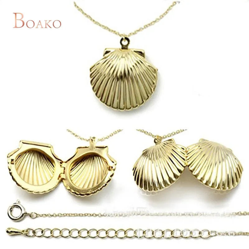 

2019 New Boho Bohemian Fashion Gold Silver Conch Shell Shape Pendant Necklace For Women Simple Seashell Ocean Beach Jewelry Z4