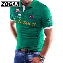 ZOGAA, брендовая новинка, Мужская рубашка поло, облегающая, короткий рукав, рубашка поло, модный принт, хлопок, повседневные мужские футболки поло, мужская одежда