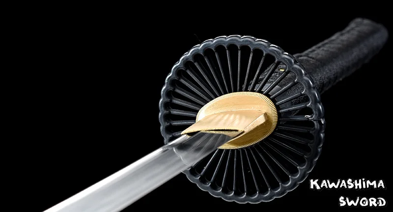 Tanie Ręcznie wykonana prawdziwa katana 1095 stalowa glina hartowana pełna Tang ostrość gotowa ostatni miecz samuraja New Arrival Red