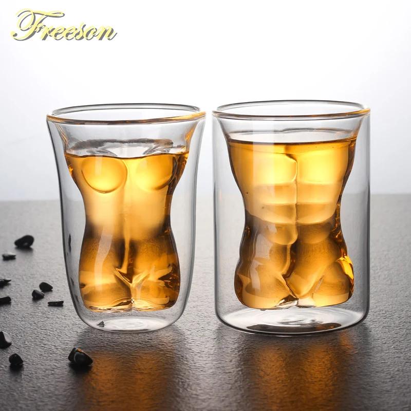 Creative Sexy Human Body Beer Glass Cup Funny Beauty 