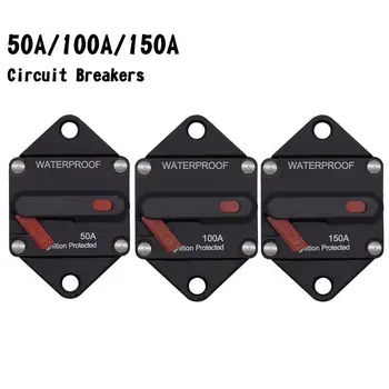 

Circuit Breaker 96 Manual Reset + Switch DC12V 32V 50A 100A 150A Home Solar System Waterproof Circuit Breaker Fuse Inverter
