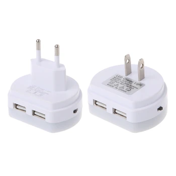 

LED Night Light With Dual USB Wall Charger Plug Dusk to Dawn Sensor Wall Lamp