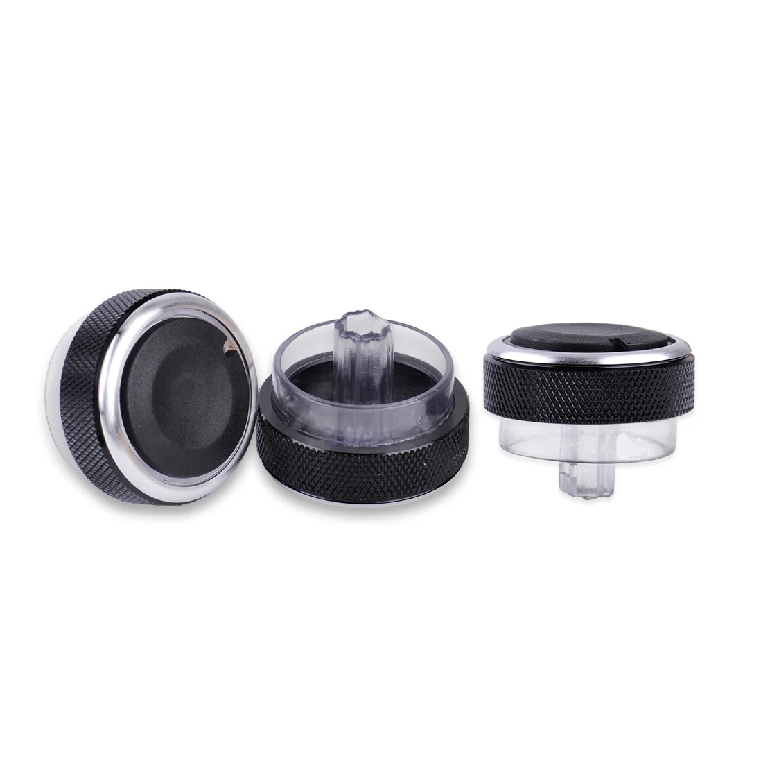 3 X Interruptor Perilla de condición de aire botón de control de calor de aleación de aluminio para Ford Focus