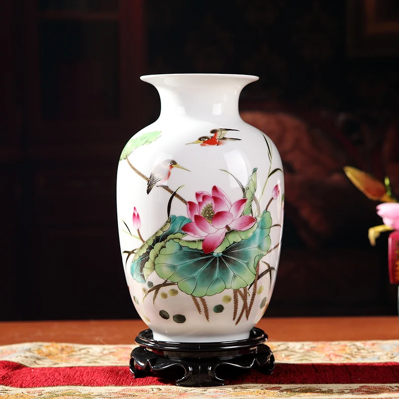 Цзиндэчжэнь бело-голубая Керамика ваза Традиционный китайский Картины Цветочная композиция украшения дома ваза для цветов - Цвет: 08